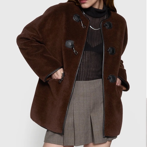 Rebecca Minkoff Jackets & Blazers - REBECCA MINKOFF Chocolate Brown Shearling Toggle Jacket--NWT--M